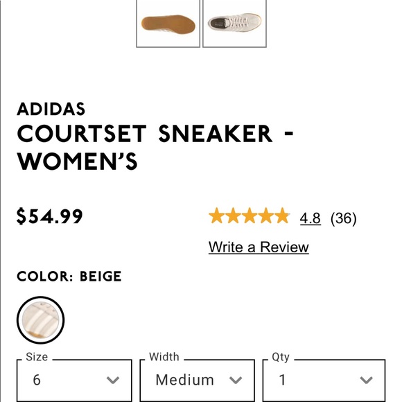 ADIDAS COURTSET SNEAKER- BEIGE - Picture 3 of 8